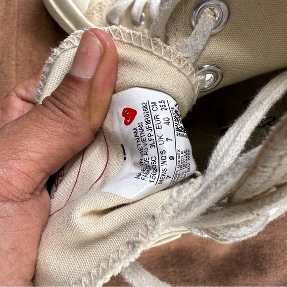 CONVERSE x PLAY Comme des Garçons Chuck 70 Limited Edition - unisex Male 7 Wom 9 - Picture 10 of 10